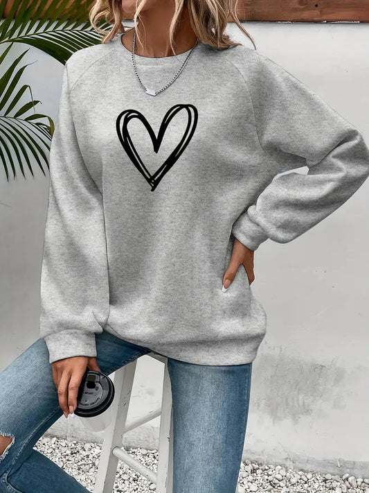 Aaliyah - Elegantes Herzdruck Sweatshirt